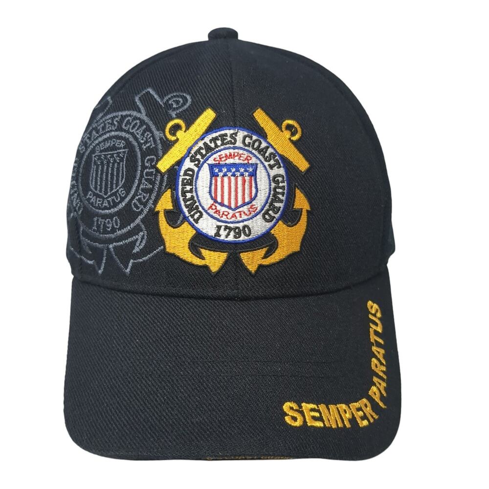 United States Coast Guard 1790 Semper Paratus Baseball Cap Black OS Santo Cap